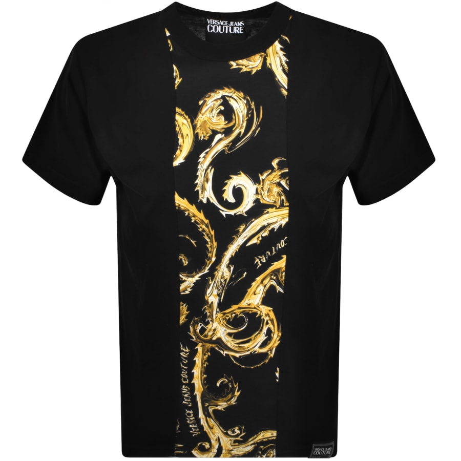 Versace t shirt black and gold online